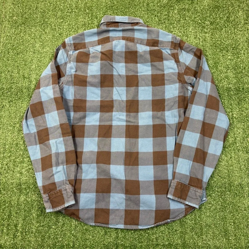 Vintage J. Crew Flannel Shirt Brown Blue Plaid